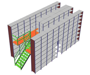 Estantes de aço industriais e comerciais – modelo PCP com piso intermediário